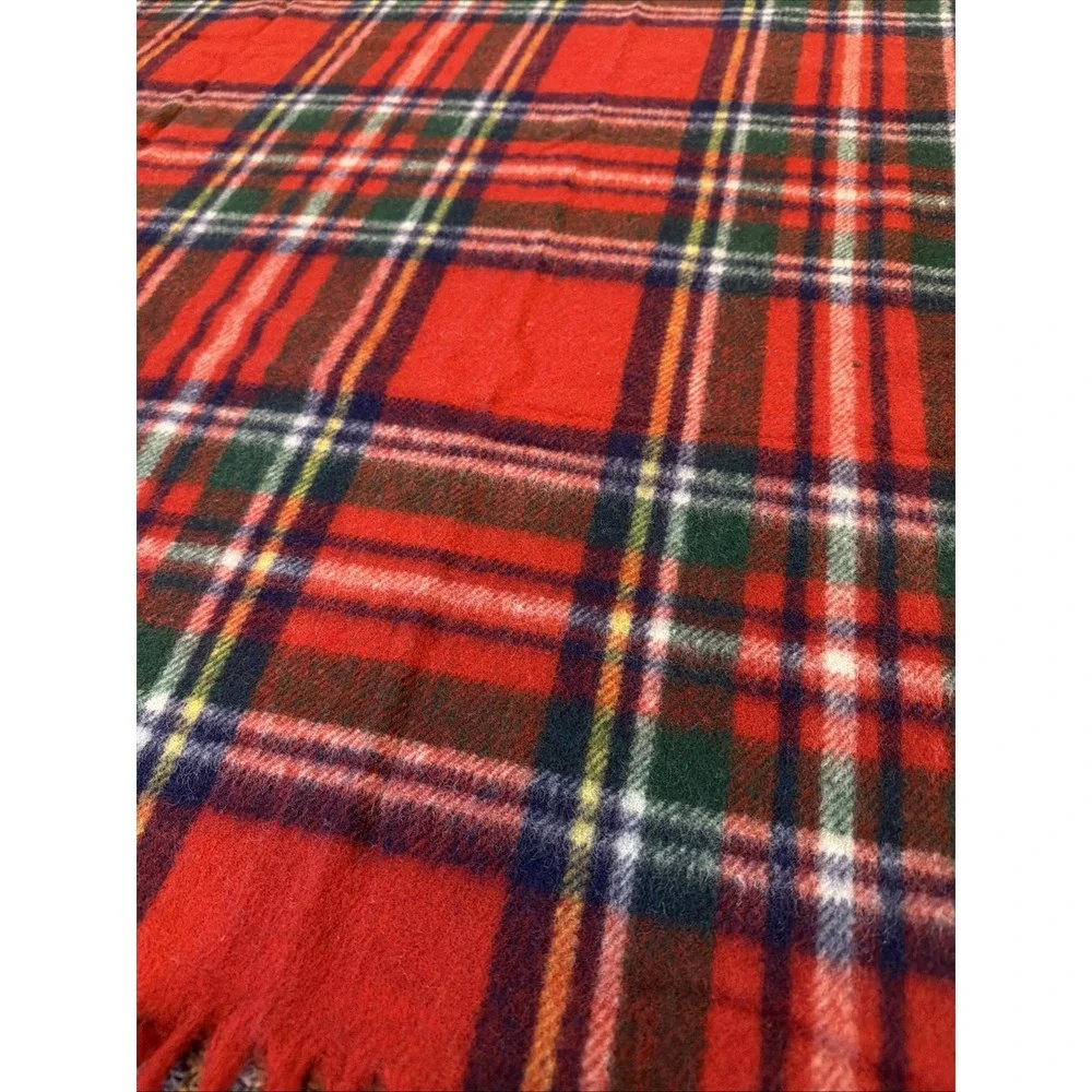 Vintage William Ayres Tartan Plaid Blanket Philadelphia Fine Wool Blend 50 X60